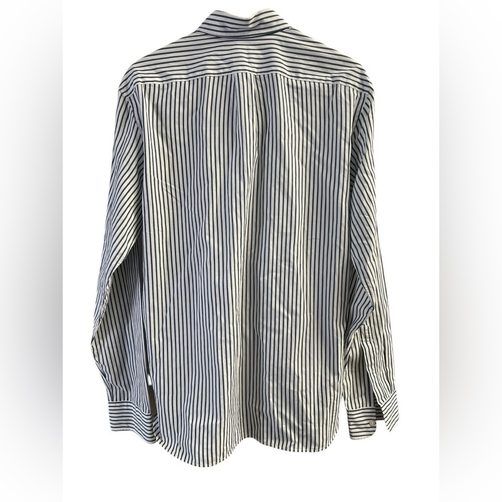 J Crew blue striped cotton long sleeve dress shirt slim - Picture 5 of 5